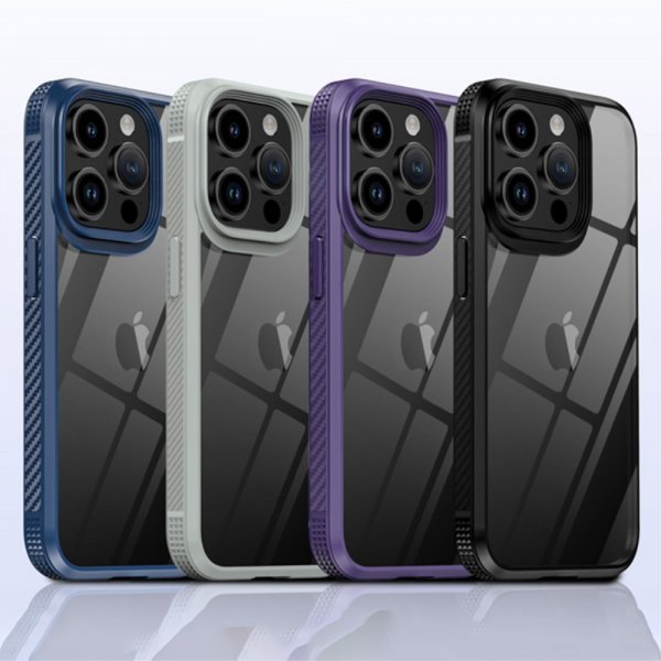 Ipaky iPhone 15 Pro Kuori Läpinäkyvä Takakuori Sininen