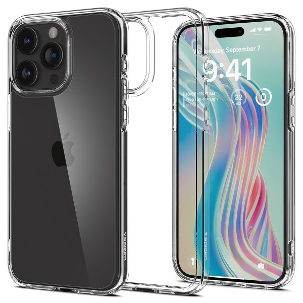 Spigen iPhone 15 Pro Ultra Hybrid -kuori, Crystal Clear