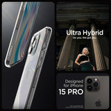 Spigen iPhone 15 Pro Ultra Hybrid -kuori, Crystal Clear