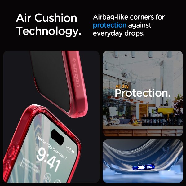 Spigen iPhone 15 Pro -suojakuori Ultra Hybrid Deep Red