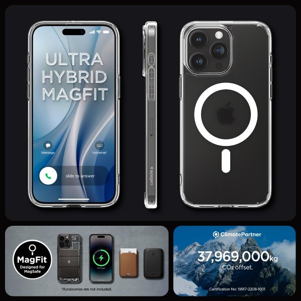 Spigen iPhone 15 Pro Kuori Ultra Hybrid MagFit Frost Clear