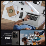 Spigen iPhone 15 Pro Ultra Hybrid MagFit -suojakuori, grafiitti