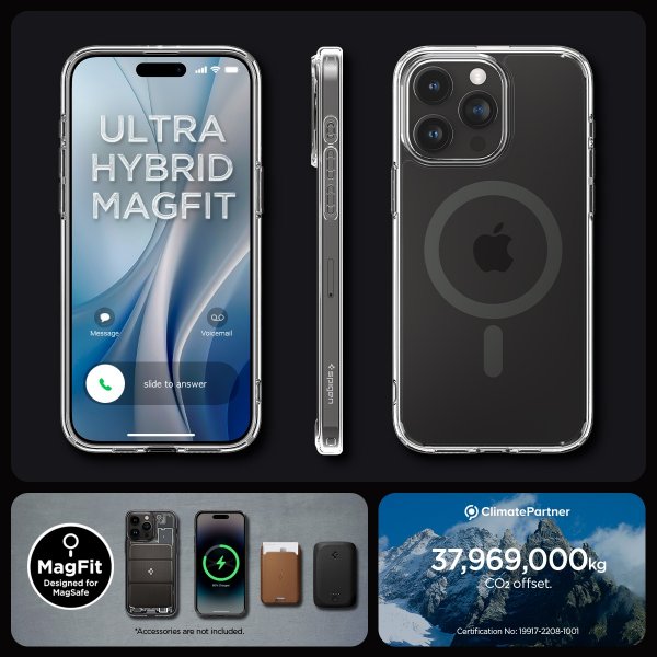 Spigen iPhone 15 Pro Ultra Hybrid MagFit -suojakuori, grafiitti