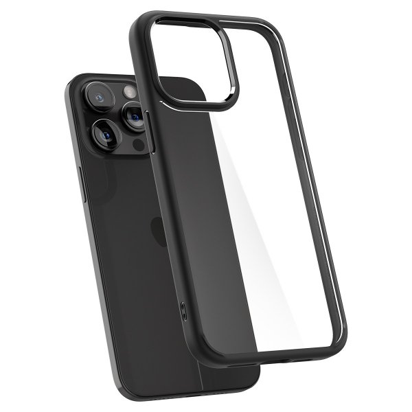 Spigen iPhone 15 Pro -suojakuori Ultra Hybrid Matte, matta musta