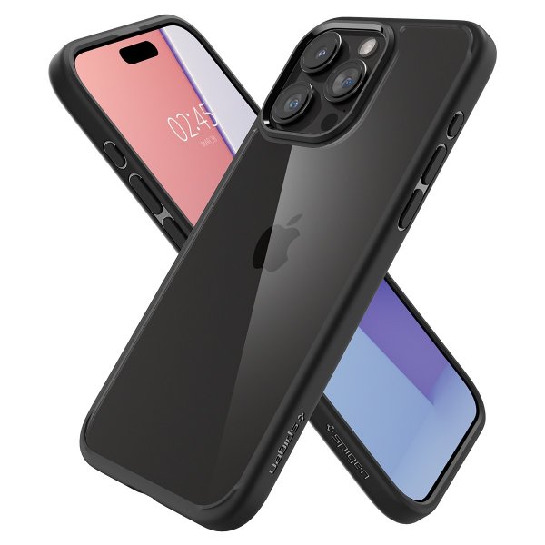 Spigen iPhone 15 Pro -suojakuori Ultra Hybrid Matte, matta musta