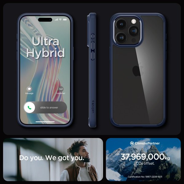 Spigen iPhone 15 Pro Ultra Hybrid -suojakuori, tummansininen