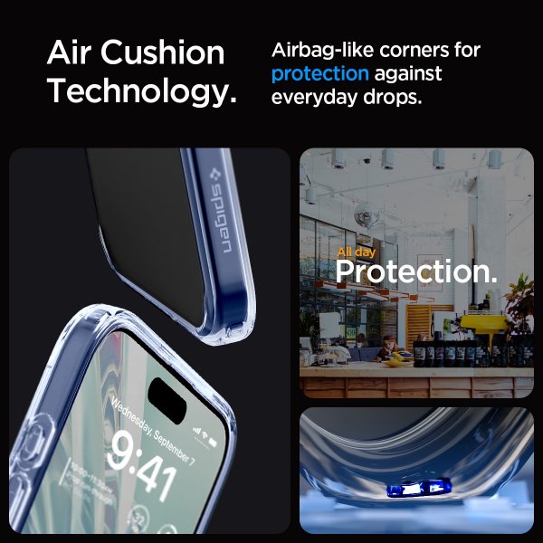 Spigen iPhone 15 Pro Ultra Hybrid Sky Crystal -suojakuori