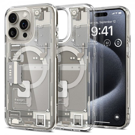 Spigen iPhone 15 Pro Ultra Hybrid Zero One MagFit -suojakuori, Natural Titanium