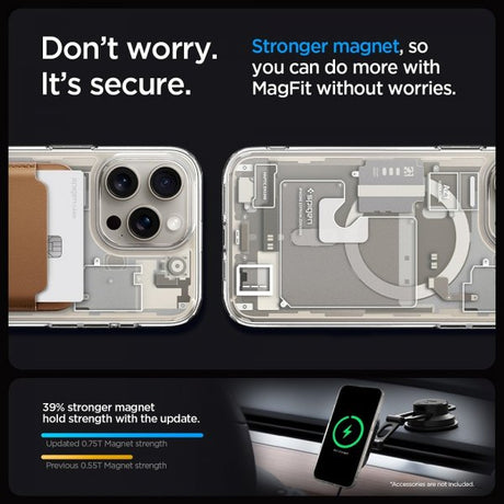 Spigen iPhone 15 Pro Ultra Hybrid Zero One MagFit -suojakuori, Natural Titanium