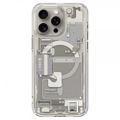 Spigen iPhone 15 Pro Ultra Hybrid Zero One MagFit -suojakuori, Natural Titanium