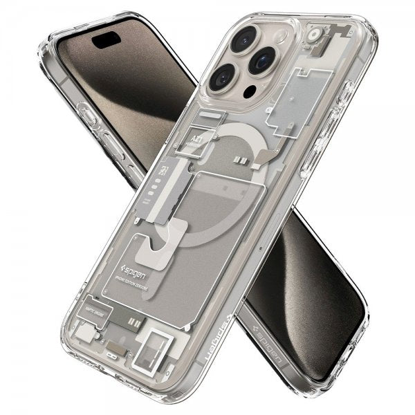 Spigen iPhone 15 Pro Ultra Hybrid Zero One MagFit -suojakuori, Natural Titanium