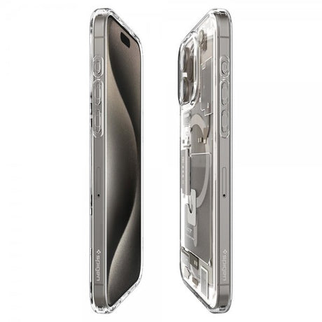Spigen iPhone 15 Pro Ultra Hybrid Zero One MagFit -suojakuori, Natural Titanium