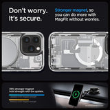 Spigen iPhone 15 Pro -suojakuori Ultra Hybrid Zero One MagFit, valkoinen
