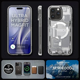 Spigen iPhone 15 Pro -suojakuori Ultra Hybrid Zero One MagFit, valkoinen