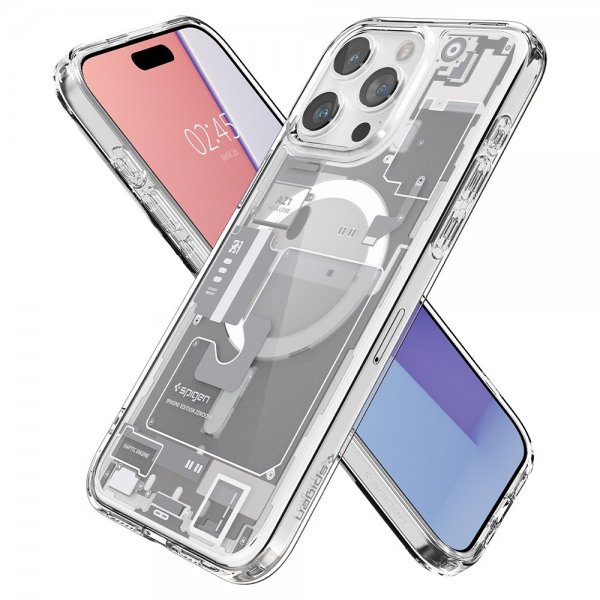 Spigen iPhone 15 Pro -suojakuori Ultra Hybrid Zero One MagFit, valkoinen