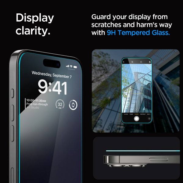 Spigen iPhone 15 Pro Näytönsuoja GLAS.tR EZ Fit 2 kpl