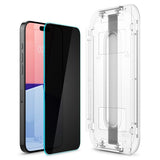 Spigen iPhone 15 Pro -näytönsuoja GLAS.tR EZ Fit Privacy 2 kpl