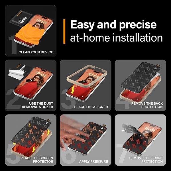 PanzerGlass iPhone 15 Pro Näytönsuoja Ultra-Wide Fit EasyAligner