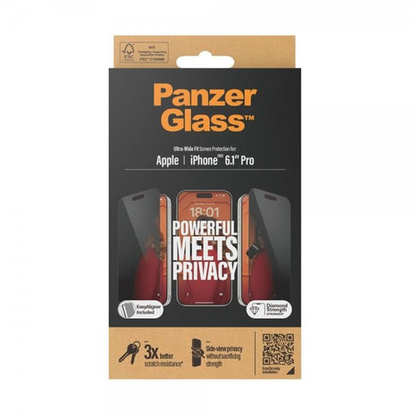 PanzerGlass iPhone 15 Pro Näytönsuoja Ultra-Wide Fit Privacy EasyAligner