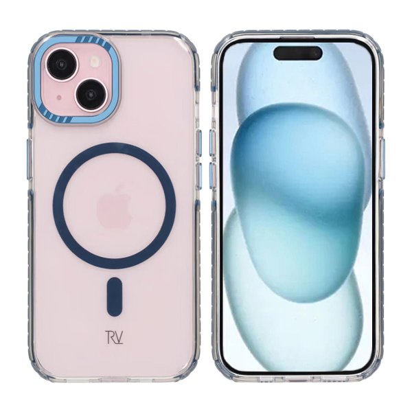 Rvelon iPhone 15 Kuori TPU MagSafe Sininen