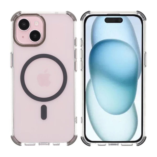 Rvelon iPhone 15 -kuori, vahvistetut kulmat, harmaa