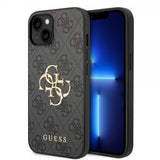 Guess iPhone 15 Kuoret 4G Logo Harmaa