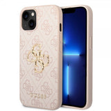 Guess iPhone 15 Kuoret 4G Logo Pinkki