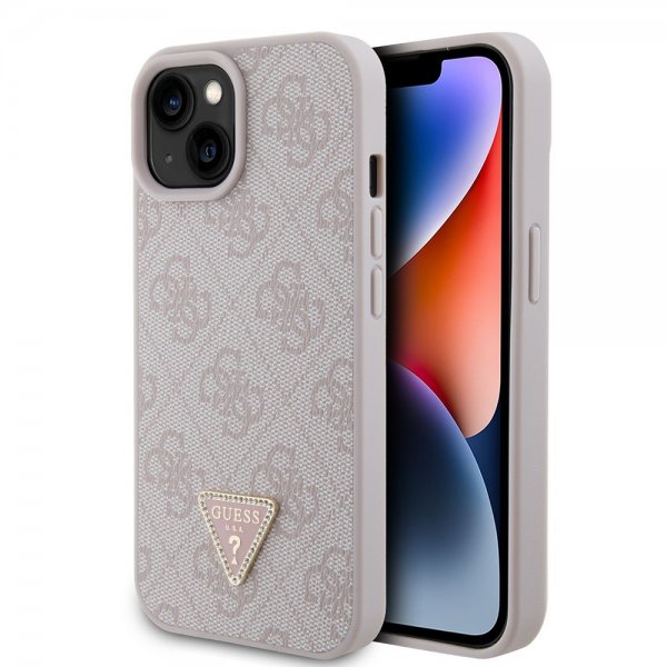 Guess iPhone 15 Kuoret 4G Metal Triangle Strass Ruusukulta