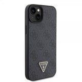 Guess iPhone 15 Kuoret 4G Metal Triangle Strass Musta