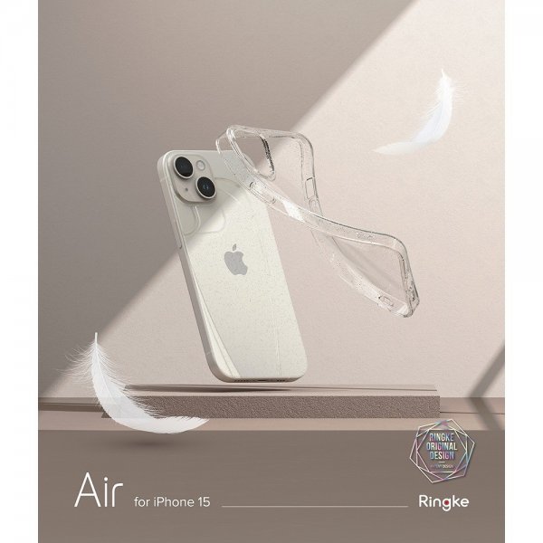 Ringke iPhone 15 Air Glitter Clear -suojakuori