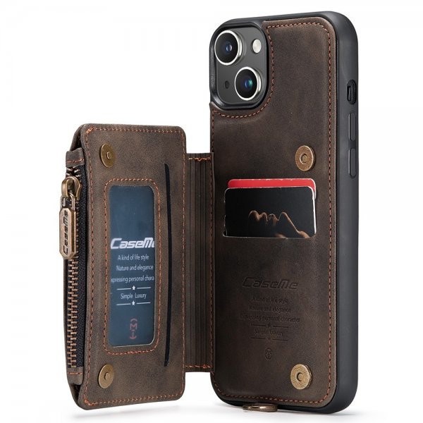 CaseMe iPhone 15 -kuori, C20-sarja, kahvi
