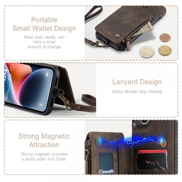 CaseMe iPhone 15 -kuori, C20-sarja, kahvi