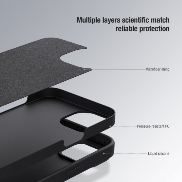 Nillkin iPhone 15 kuori CamShield Silky vihreä