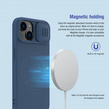 Nillkin iPhone 15 -kuori CamShield Silky MagSafe, sininen