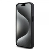 Mercedes Benz iPhone 15 Kuori Carbon Effect Leather Stripe AMG Musta
