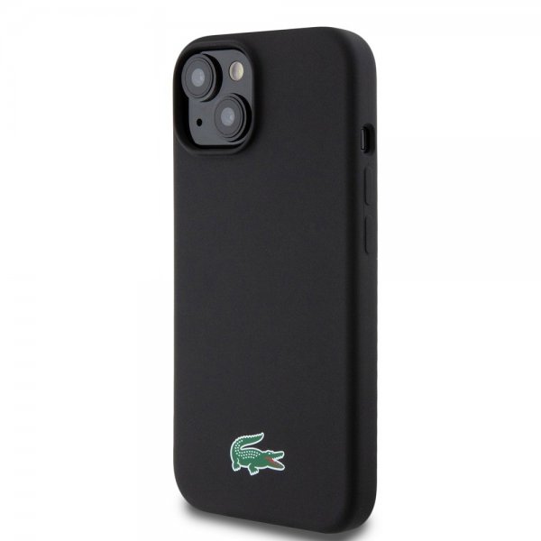 Lacoste iPhone 15 -kuori Croc Logo MagSafe Musta