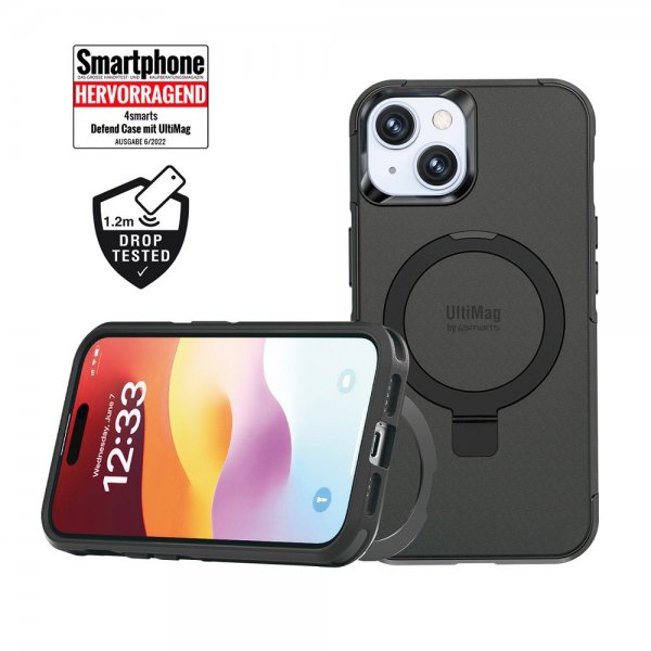 4smarts iPhone 15 Kuori Defend Kotelo Magic Stand MagSafe