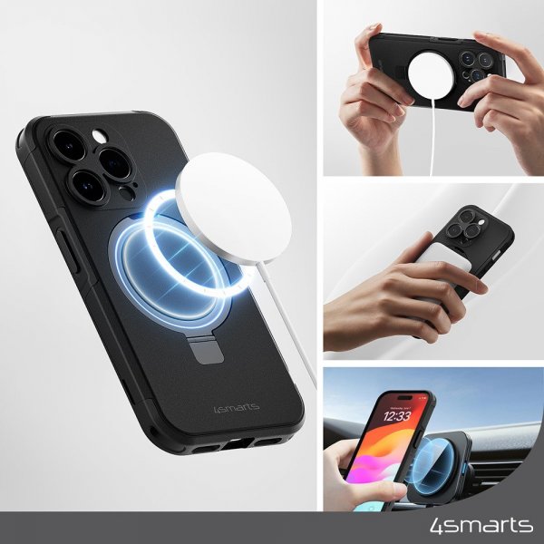 4smarts iPhone 15 Kuori Defend Kotelo Magic Stand MagSafe