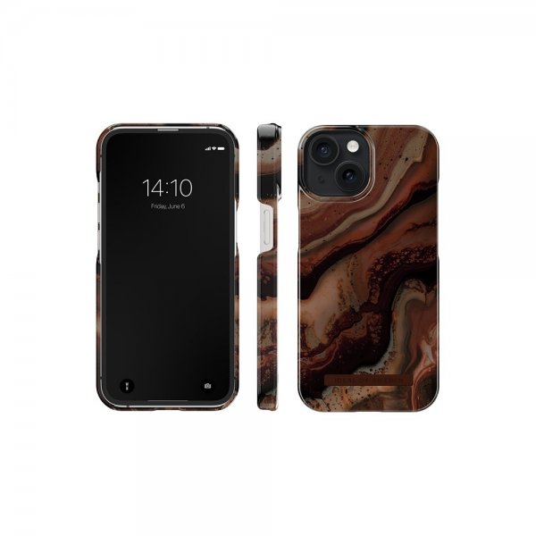 Ideal of Sweden iPhone 15 -suojakuori Fashion Case MagSafe Dark Amber Marble