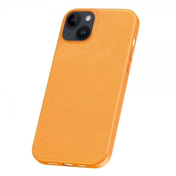 Baseus iPhone 15 -kuori, Fauxther Series, oranssi