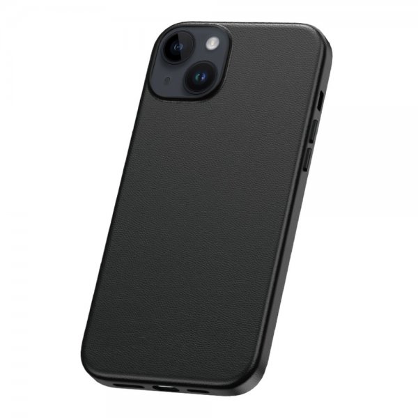 Baseus iPhone 15 -kuori, Fauxther-sarja, musta