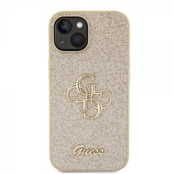 Guess iPhone 15 Kuoret Fixed Glitter Kulta