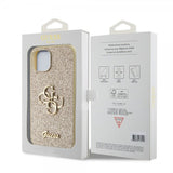 Guess iPhone 15 Kuoret Fixed Glitter Kulta