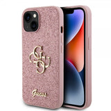 Guess iPhone 15 Kuoret Fixed Glitter Vaaleanpunainen