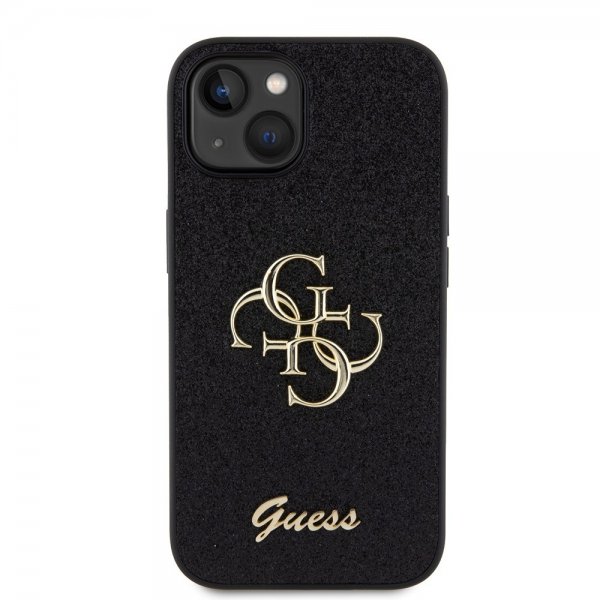 Guess iPhone 15 Kuoret Fixed Glitter Musta