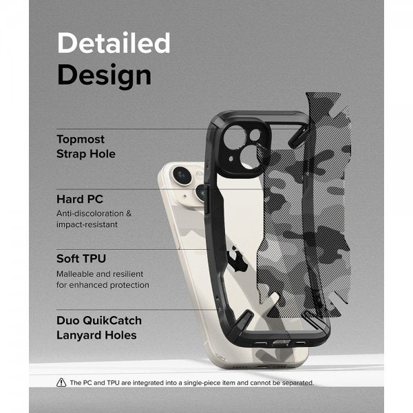Ringke iPhone 15 -suojakuori, Fusion X Design Camo Black