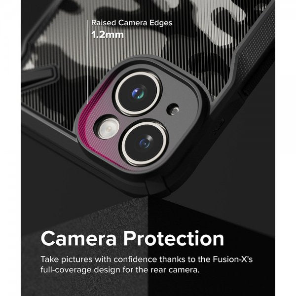 Ringke iPhone 15 -suojakuori, Fusion X Design Camo Black