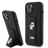 Karl Lagerfeld iPhone 15 -kuori Grip Stand Function, musta