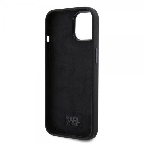 Karl Lagerfeld iPhone 15 -kuori Ikonik Metal Pin Musta