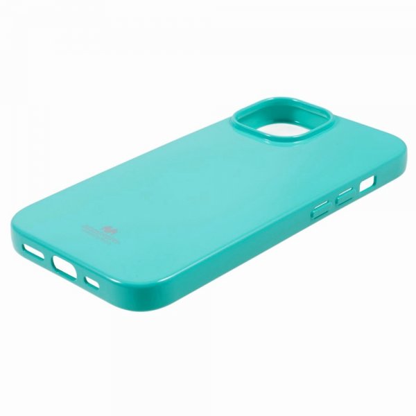 Mercury iPhone 15 Kuoret Jelly Glitter Syaani